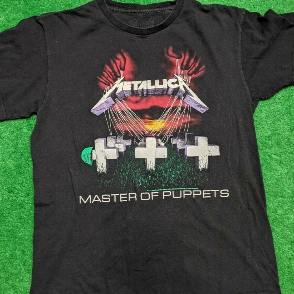 Metallica Master Of Puppets T-shirt Medium Short Sleeve Black Vtg.a30